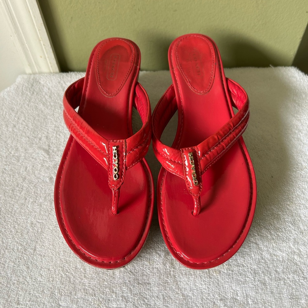 Coach Nella Women's Pink Wedge Sandals - Picture 8 of 12